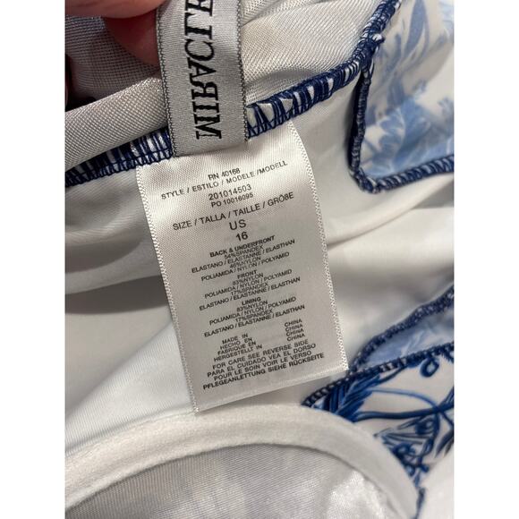 MIRACLESUIT Talbots Sanibel One Piece in Breezy Ferns Blue White Floral 16 - Picture 6 of 8